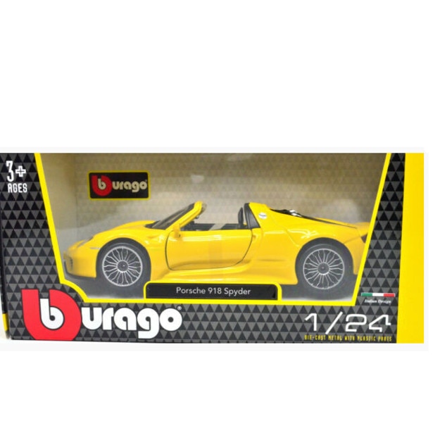 Macheta Porsche 918 Spyder 1/24 - Bburago-galbena