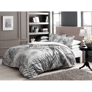 Lenjerie pat dublu satin, TAC, 6 piese, DELUX Digital Ciara Gri Lenjerie pat dublu satin, TAC, 6 piese, DELUX Digital Ciara Gri