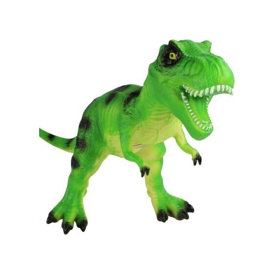 Figurina dinozaur T-rex din cauciuc, cu baterii, sunete specifice de dinozaur, 52x17x30 cm , verde