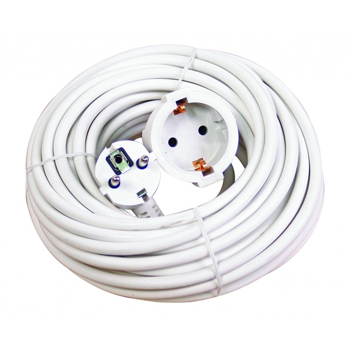 MAKALON elektromos hosszabbító kábel, 230 V, 15 m, IP20 védettség, fehér