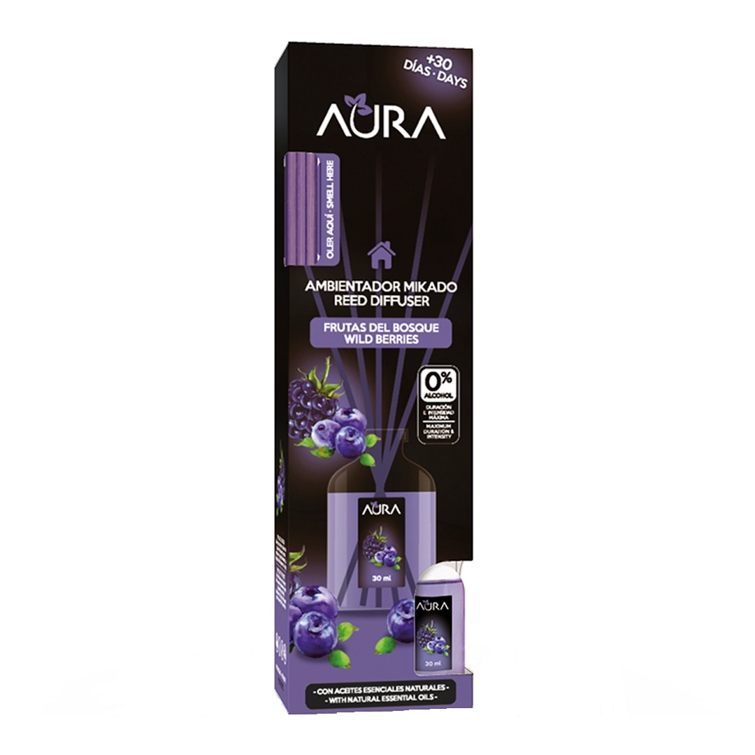 Odorizant camera 0% alcool Aura, Fructe de padure 30 ml,+ 30 zile