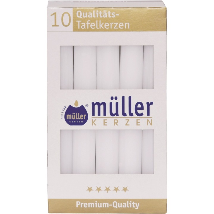 Mueller gyertyák, 10 darab, Fehér