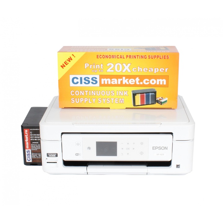 Multifunctional Epson Expression Home XP-445 cu CISS, WiFi, LCD, Touchpanel si 400ml cerneala