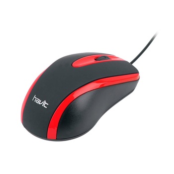 Mouse Havit Ms753, USB 2.0, 1000 DPI, Negru/ Rosu Mouse Havit Ms753, USB 2.0, 1000 DPI, Negru/ Rosu