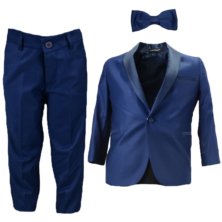 Costum elegant 3 piese pentru baieti LA Kids 1620-1-122 cm, Bleumarin 35876