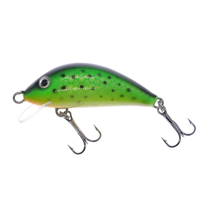 Vobler pentru clean, pastrav, biban, Gloog Hektor 40SRF, 4cm, 3.5gr, Floating, culoarea STG (Sea Trout Green)
