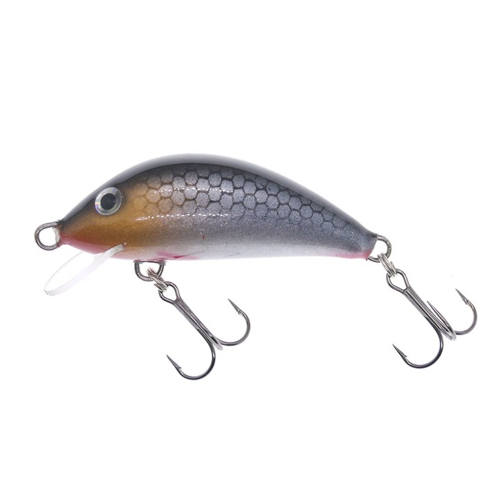 Vobler pentru clean, pastrav, biban, Gloog Hektor 40SRF, 4cm, 3.5gr, Floating, culoarea RS (Roach Silver)