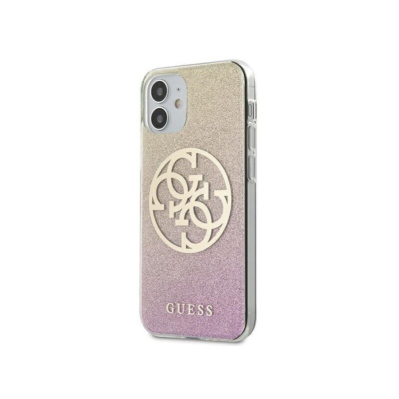 Husa Premium Originala Guess iPhone 12 Mini , Colectia Glitter Gradient 4g , rose Gold - Guhcp12spcuglpgg