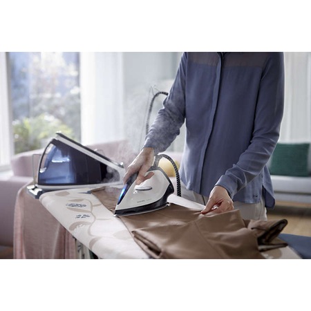 Statie de calcat Philips FastCare GC7710/20, Talpa SteamGlide, 2400 W, Rezervor XXL 2.2 l, 250 g/min, Alb/Albastru