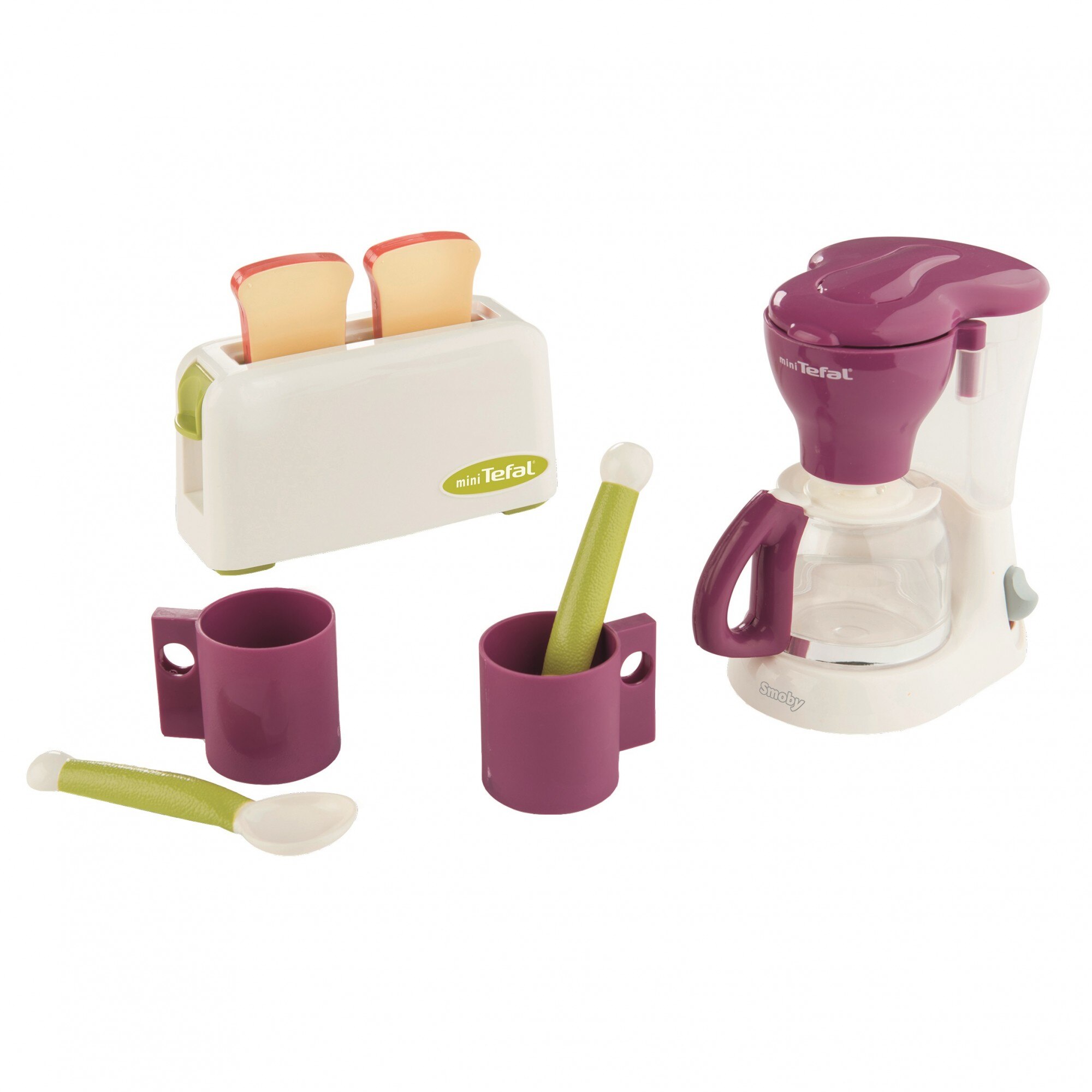 Set mic dejun Smoby, Tefal, Espressor, cani si toaser de jucarie