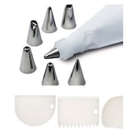 Set ornare prajituri Ibili, pos+6 duiuri inox+3 raclete ornare tort