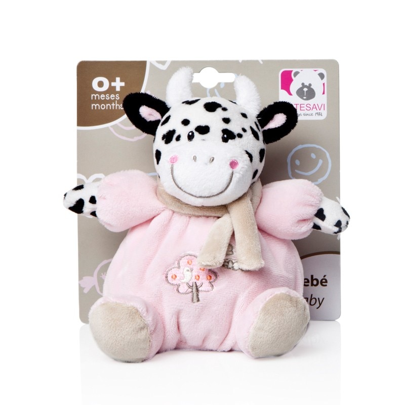 Plus Bebelusi Vacuta 15 cm cu zornaitoare, roz - Artesavi