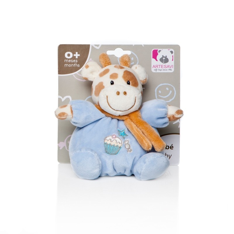 Plus Bebelusi Girafa 15 cm cu zornaitoare, bleu - Artesavi