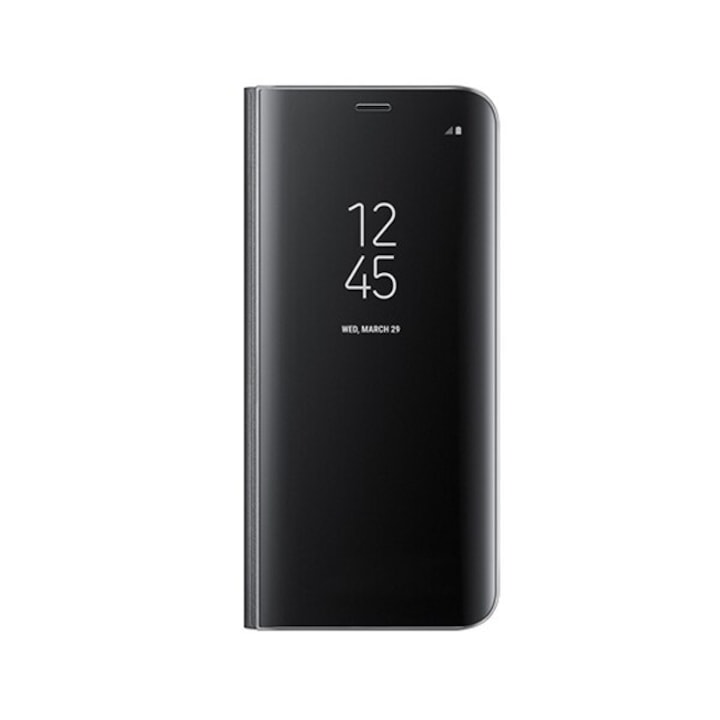 360°-os Smart Clear View bőrtok Huawei Mate 20 Pro telefonhoz, notebook típus, teljes lefedettség, fekete