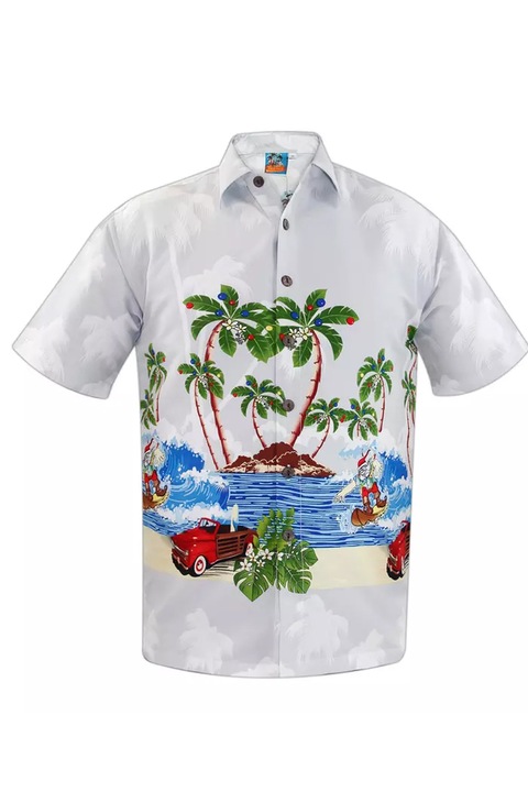 Férfi karácsonyi ing True Face TF05 RIZ-KLD-TF05, Rövid ujjú, Szürke