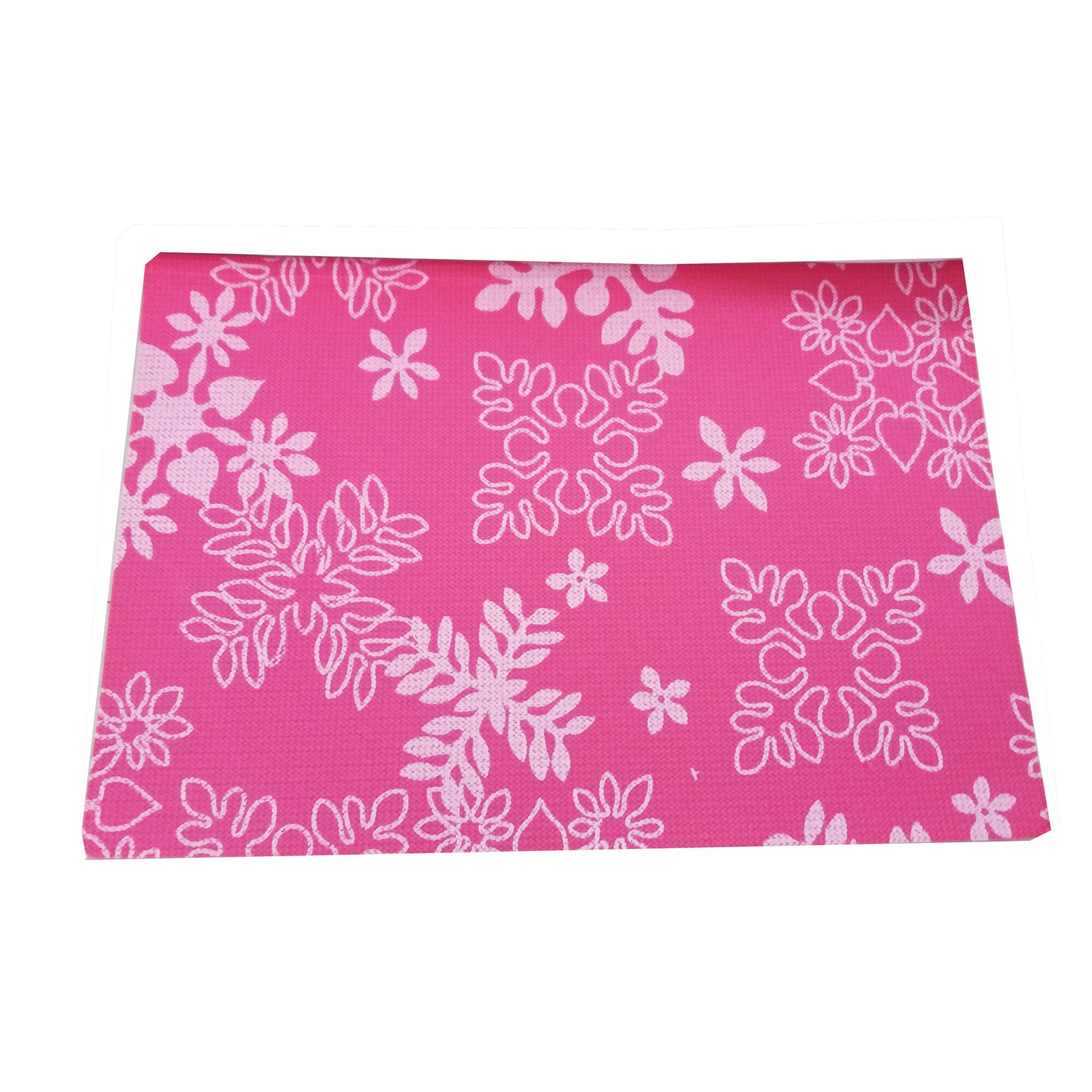 Covoras baie, tip antialunecare , antiderapant, 60x40cm, poliester, model frunze, culoare roz