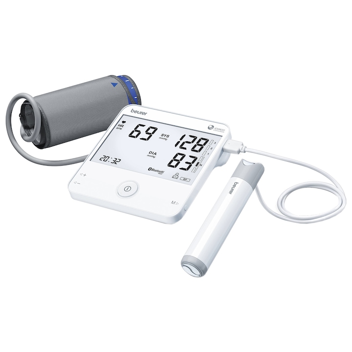 Beurer BM95 EKG / ECG Felkaros vérnyomásmérő, Fehér