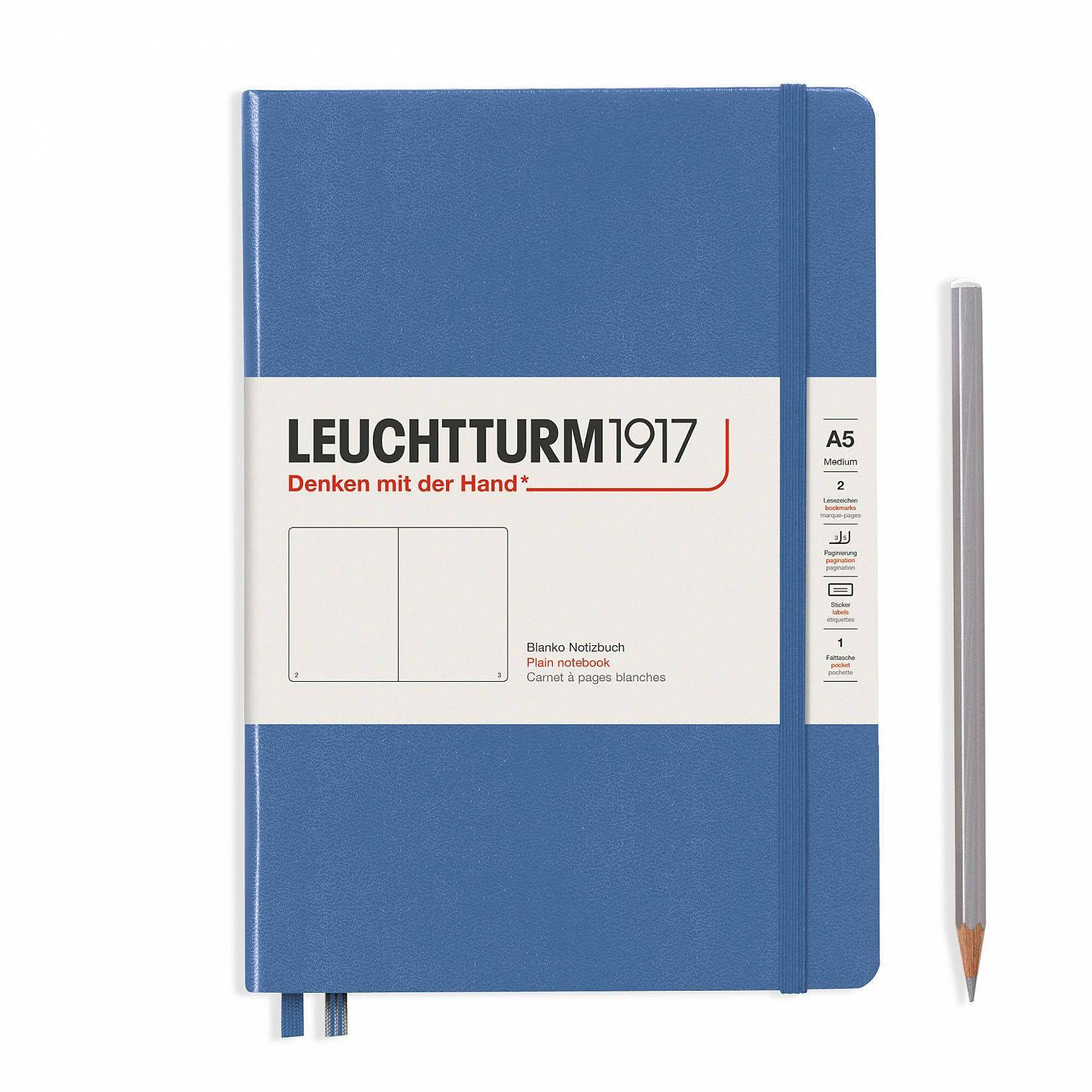 Notebook A5 Coperta Rigida, Albastru Denim, Velin, Leuchtturm1917