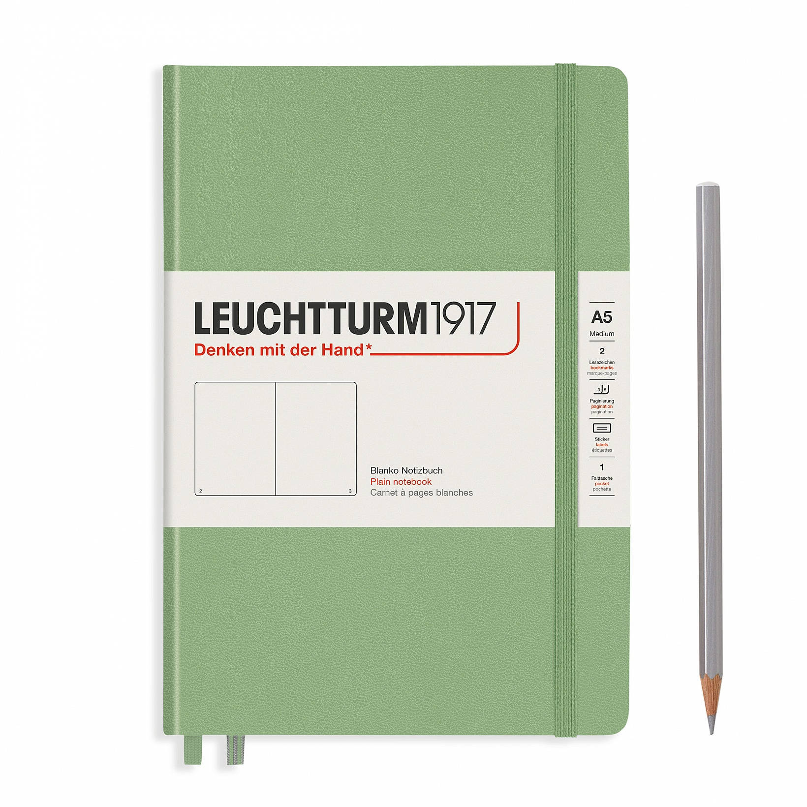 Notebook A5 Coperta Rigida, Verde Pastel, Venil, Leuchtturm1917
