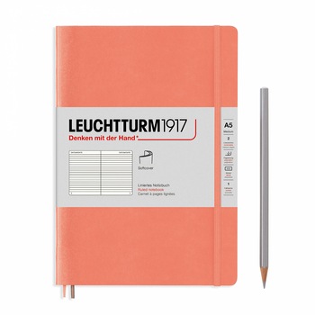 Notebook A5 Coperta Flexibila, Portocaliu Pastel, Dictando, Leuchtturm1917 Notebook A5 Coperta Flexibila, Portocaliu Pastel, Dictando, Leuchtturm1917