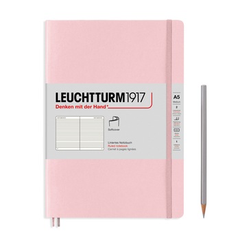 Notebook A5 Coperta Flexibila, Roz Pastel, Dictando, Leuchtturm1917 Notebook A5 Coperta Flexibila, Roz Pastel, Dictando, Leuchtturm1917