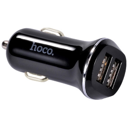 Incarcator auto Hoco Z1, 2xUSB, Negru