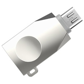 Adaptor Hoco OTG UA10, USB la MicroUSB, Argintiu Adaptor Hoco OTG UA10, USB la MicroUSB, Argintiu