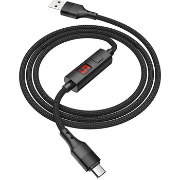 Cablu de date Hoco S13, MicroUSB cu display, 1.2m, Negru Cablu de date Hoco S13, MicroUSB cu display, 1.2m, Negru