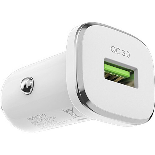 Incarcator Auto Borofone BZ12A, QC 3.0, Alb