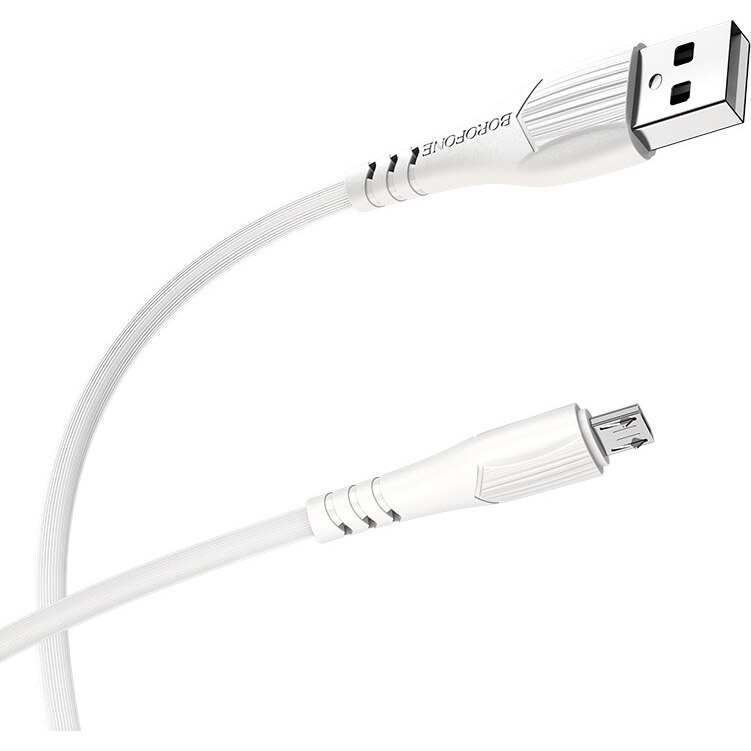 Cablu de date Borofone BX37 Wieldy, Micro USB, 1m, Alb