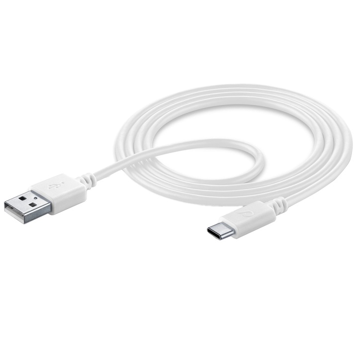 Cablu de date Cellularline USBDATACUSBA-CW, tip Lightning, 1.2m, Alb