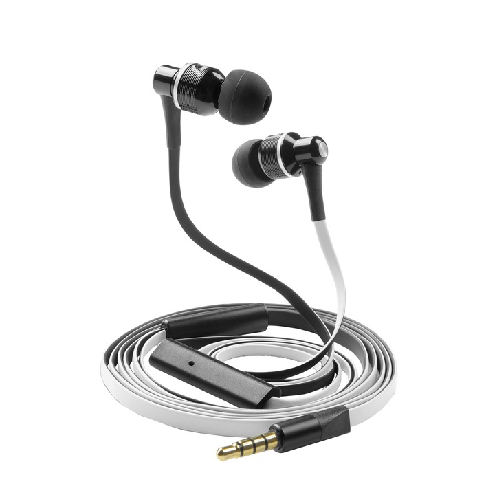 Аудио слушалки Cellularline APMOSQUITO2, Jack 3.5 мм, Микрофон, Черен