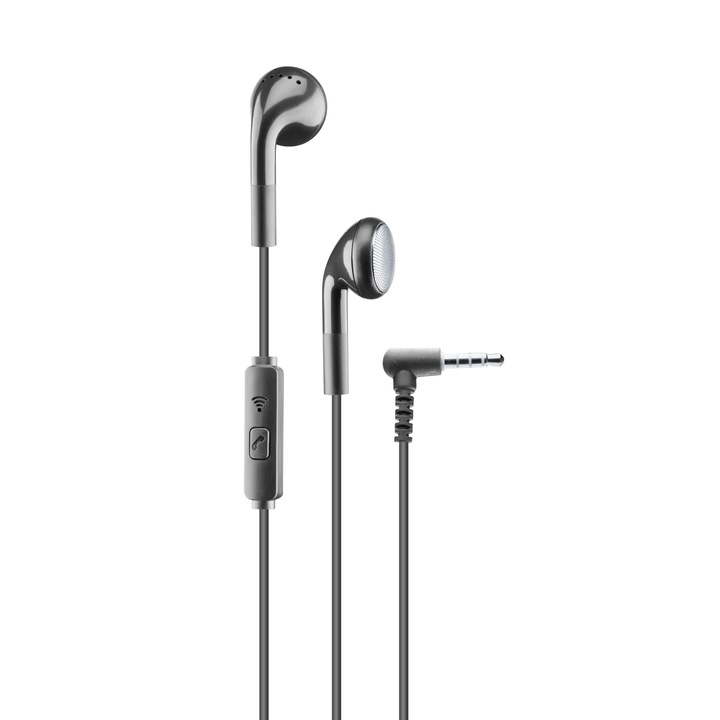 Casti audio Cellularline AUCLASSICK, Jack 3.5mm, Microfon, Negru