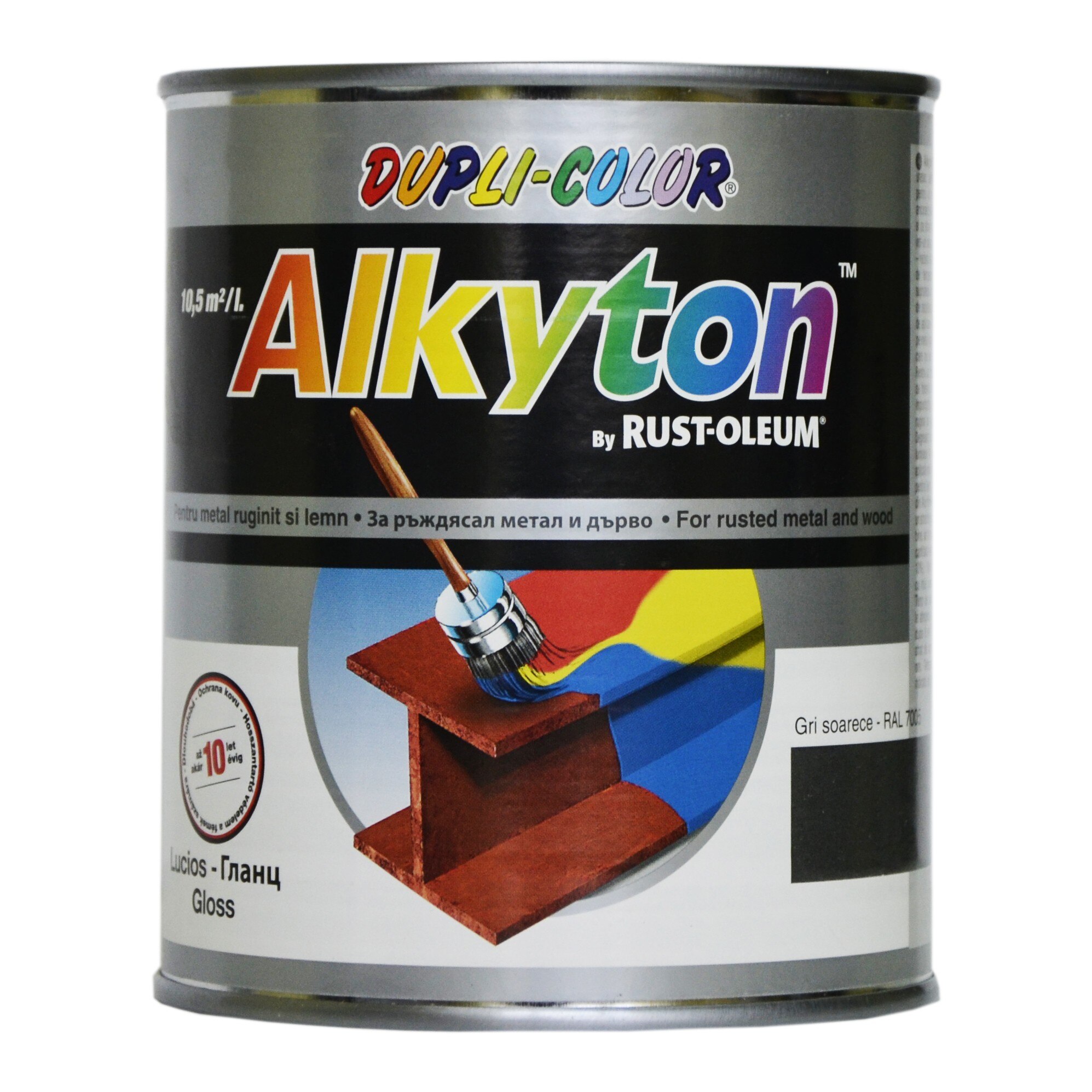 Vopsea antirugina,Alkyton,0.75L,gri,RAL7005