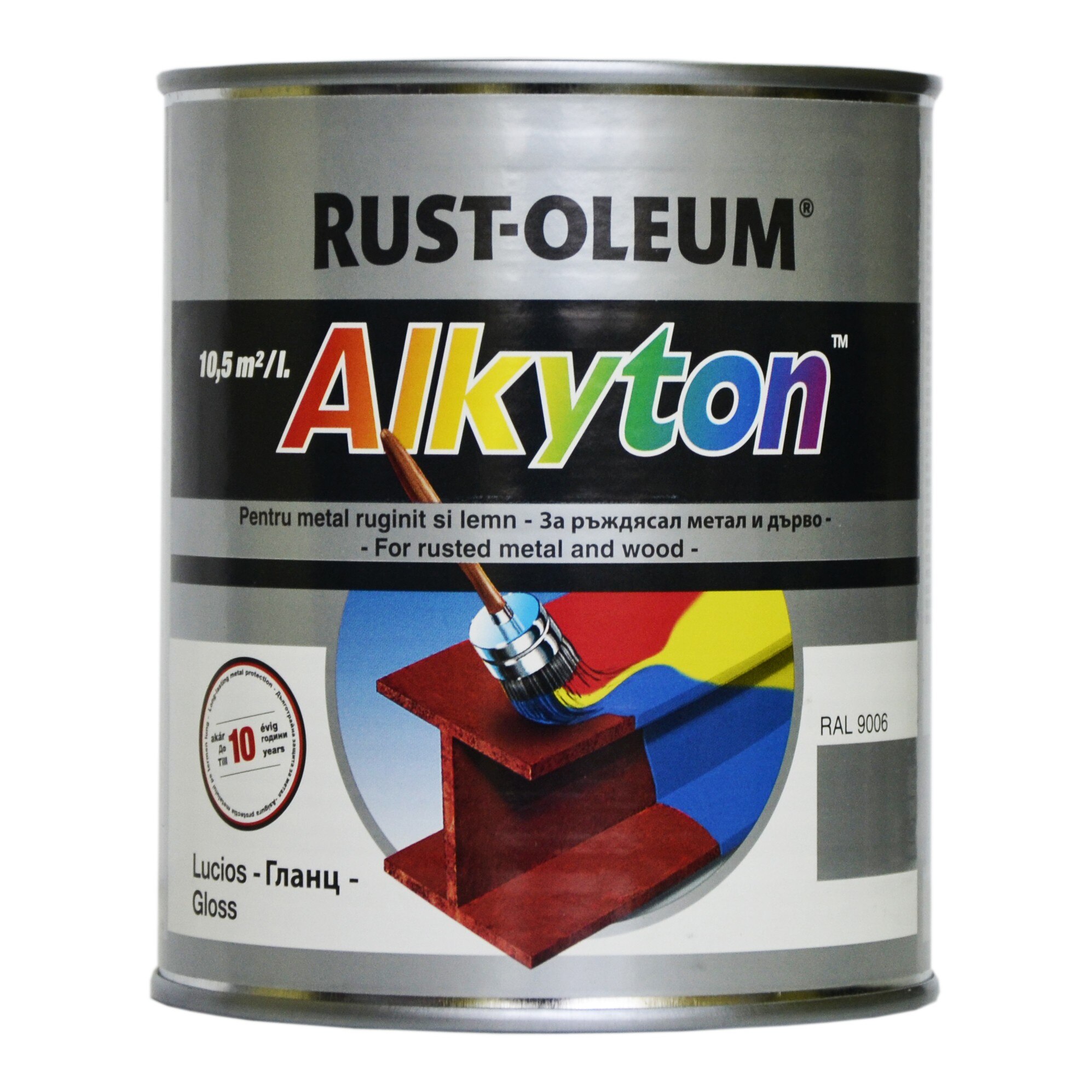 Vopsea antirugina,Alkyton,0.75L,argintiu,RAL9006