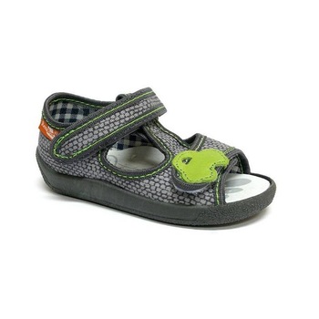 Sandale baieti, gri cu masinuta verde Sandale baieti, gri cu masinuta verde