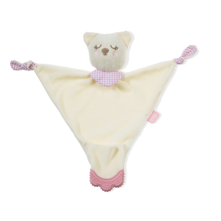 Jucarie atasament cu manusa dentitie BabyJem My Sleeping Buddy Pink