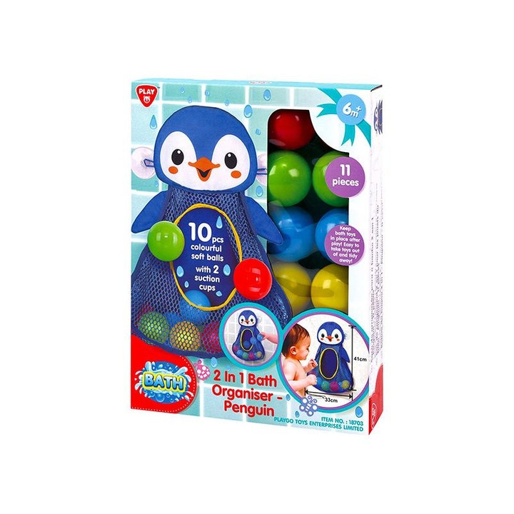 Playgo 1187031 Labdagyűjtő pingvin fürdőjáték