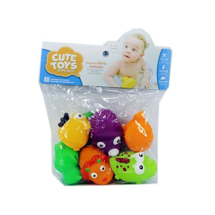 Magic Toys 3918114 Szafari állatos puha fürdőjáték 6db-os szett