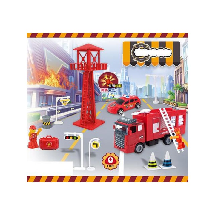 Magic Toys 4889932 Tűzoltósági játékszett őrtoronnyal, tűzoltó autókkal és kiegészítőkkel