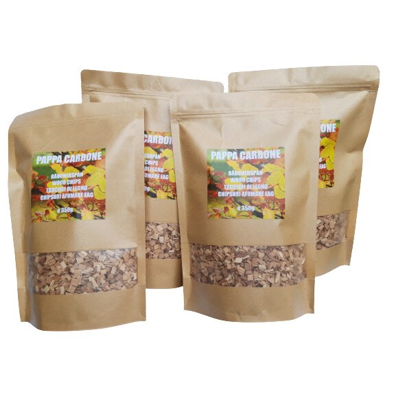 Set 4 pungi + 1 gratis aschii de fag pentru afumare PAPPA CARBONE nr 3 ,1750 gr
