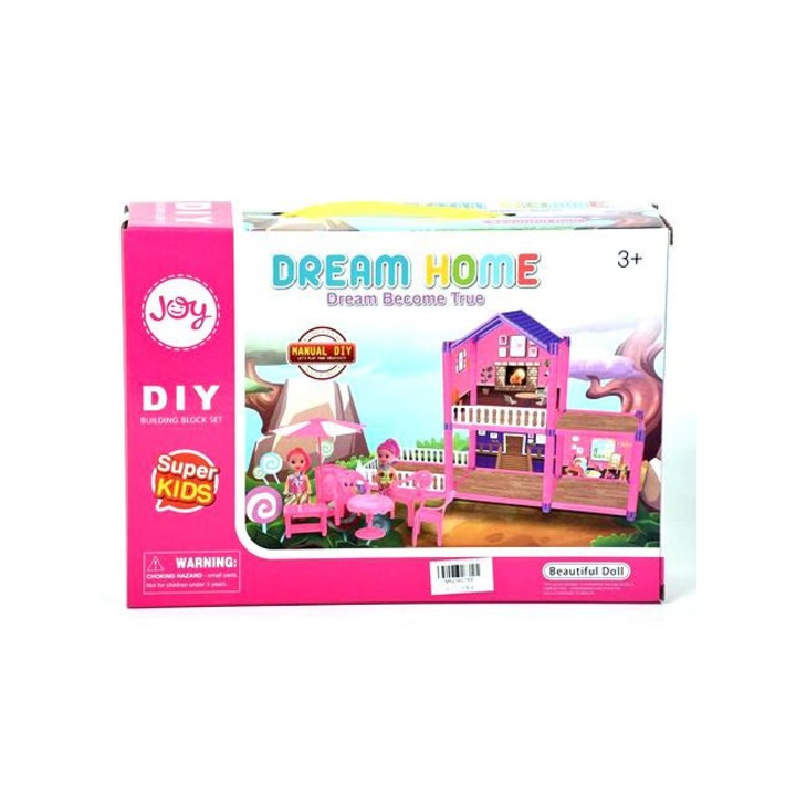 Casa de papusi de constructie, Magic Toys, Dream Home, Plastic, cu accesorii, Multicolor