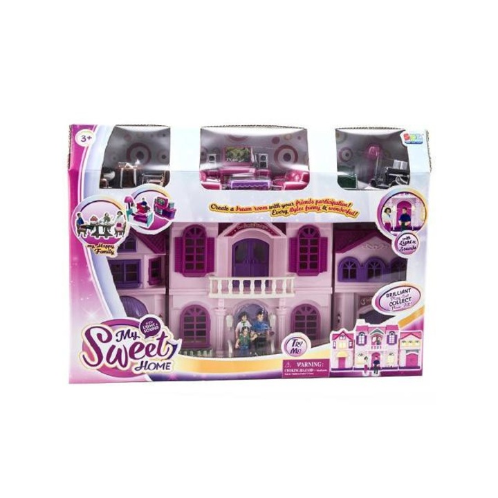 Magic Toys 4017049 Babaház kiegészítőkkel, babákkal, hanggal és fénnyel