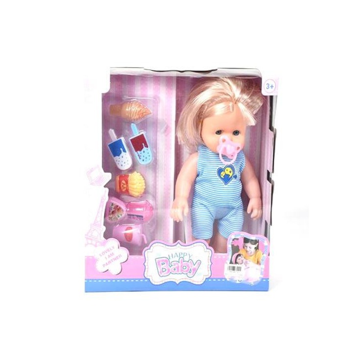 Magic Toys 461526 Szőke hajú baba hanggal és kiegészítőkkel 35cm