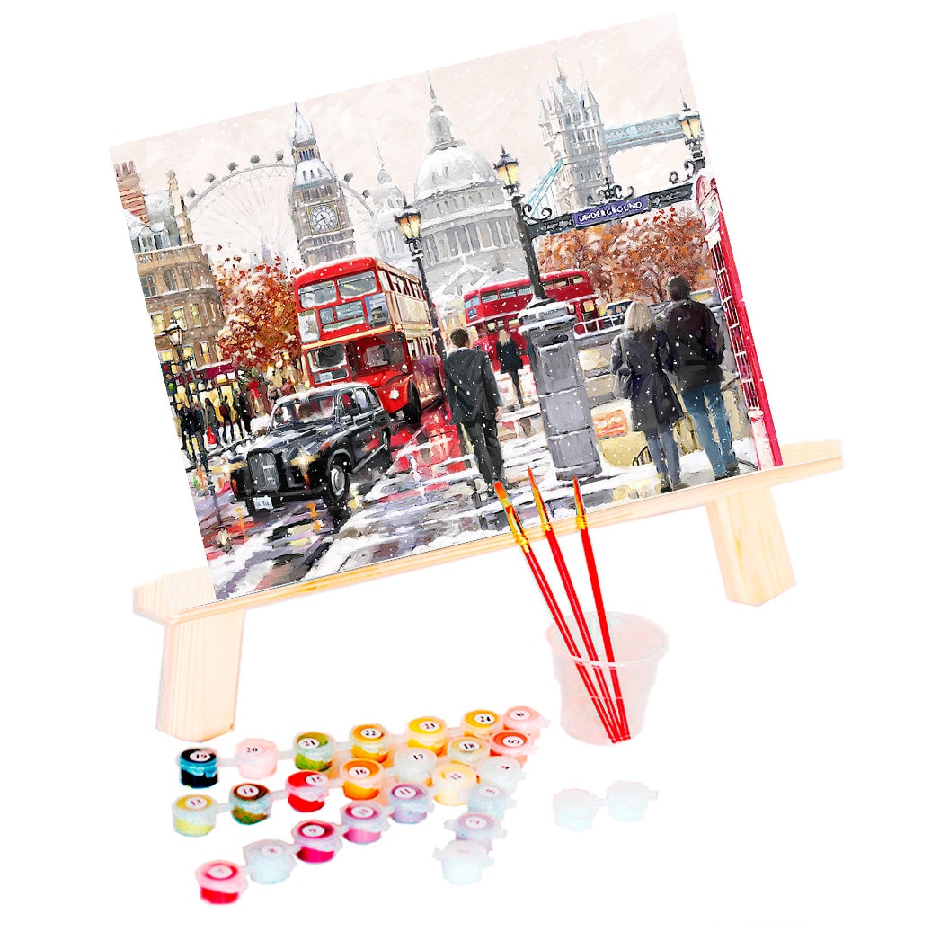 Set pictura pe numere - London Street - 40x50 cm - eMAG.ro
