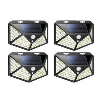 Set 4 lampi cu incarcare solara, senzor de miscare si amurg/lumina, stare de veghe, 3 moduri de iluminare, 114 x LED, K KATHODE Set 4 lampi cu incarcare solara, senzor de miscare si amurg/lumina, stare de veghe, 3 moduri de iluminare, 114 x LED, K KATHODE