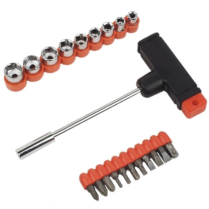 Set chei tubulare si biti Mannesmann 148-KOMBI, 22 piese, 1/4"