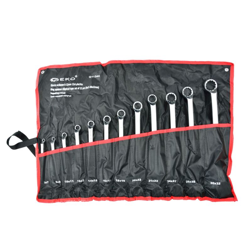 Set chei inelare, GEKO, 12 piese, duble cotite, 6-32mm