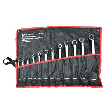 Set chei inelare, GEKO, 12 piese, duble cotite, 6-32mm Set chei inelare, GEKO, 12 piese, duble cotite, 6-32mm