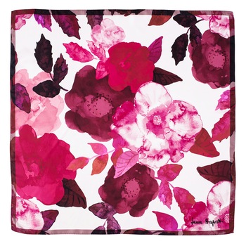 Esarfa matase twill Laura Biagiotti Cherry Roses, multicolora, 88x88 cm Esarfa matase twill Laura Biagiotti Cherry Roses, multicolora, 88x88 cm